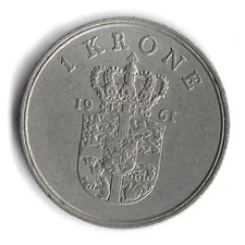 1961 Denmark 1 Krone World Coin - KM# 851