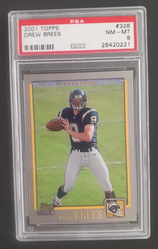2001T DREW BREES PSA 8 (RC) ... BONUS VINTAGE CARDS ADDED FREE!!