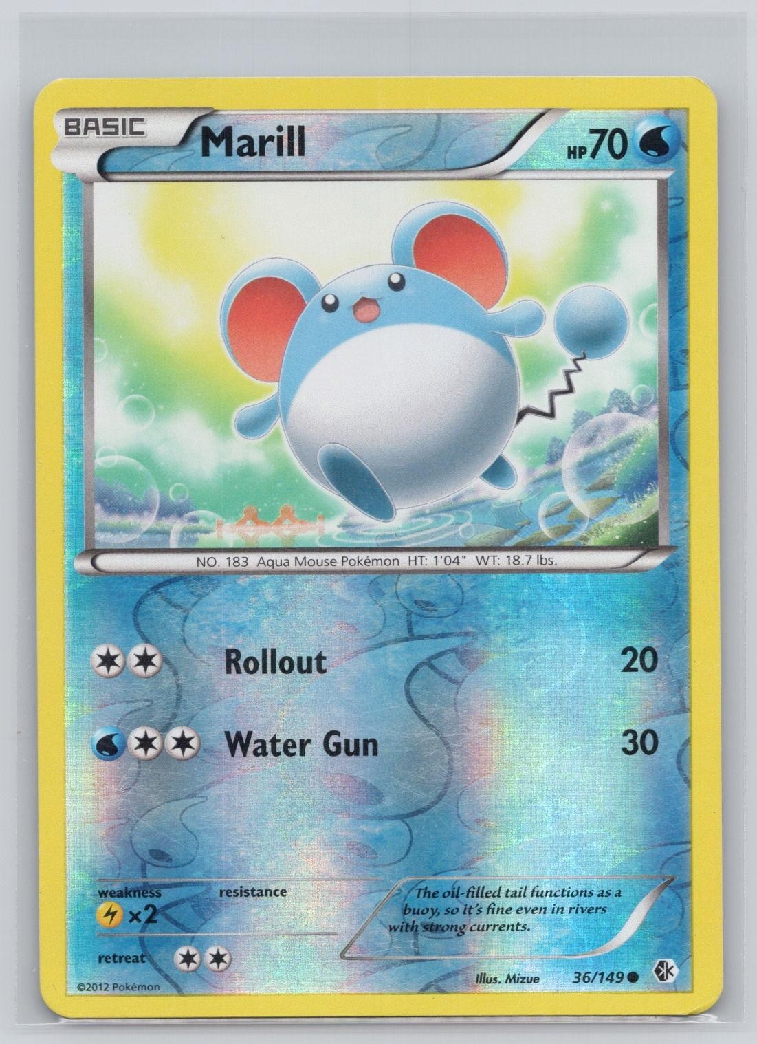 Marill 36/149 Common Boundaries Crossed Pokemon Reverse Holo