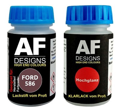 Lackstift für FORD 586 Heather Coral Metallic + Klarlack je50ml Autolack Set