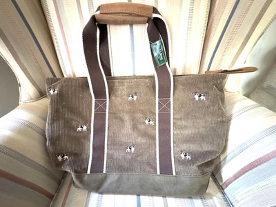 Vintage LL Bean Tote Bag - Rangeley Corduroy with Springer Spaniels - NWT