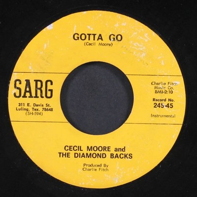 CECIL MOORE & DIAMOND BACKS: gotta go / please forgive me, dear SARG 7'' Single