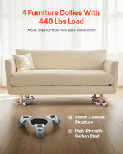 Furniture Dolly 4 pcs Steel Tri-dolly Set Furniture Mover 440 lbs Capacity