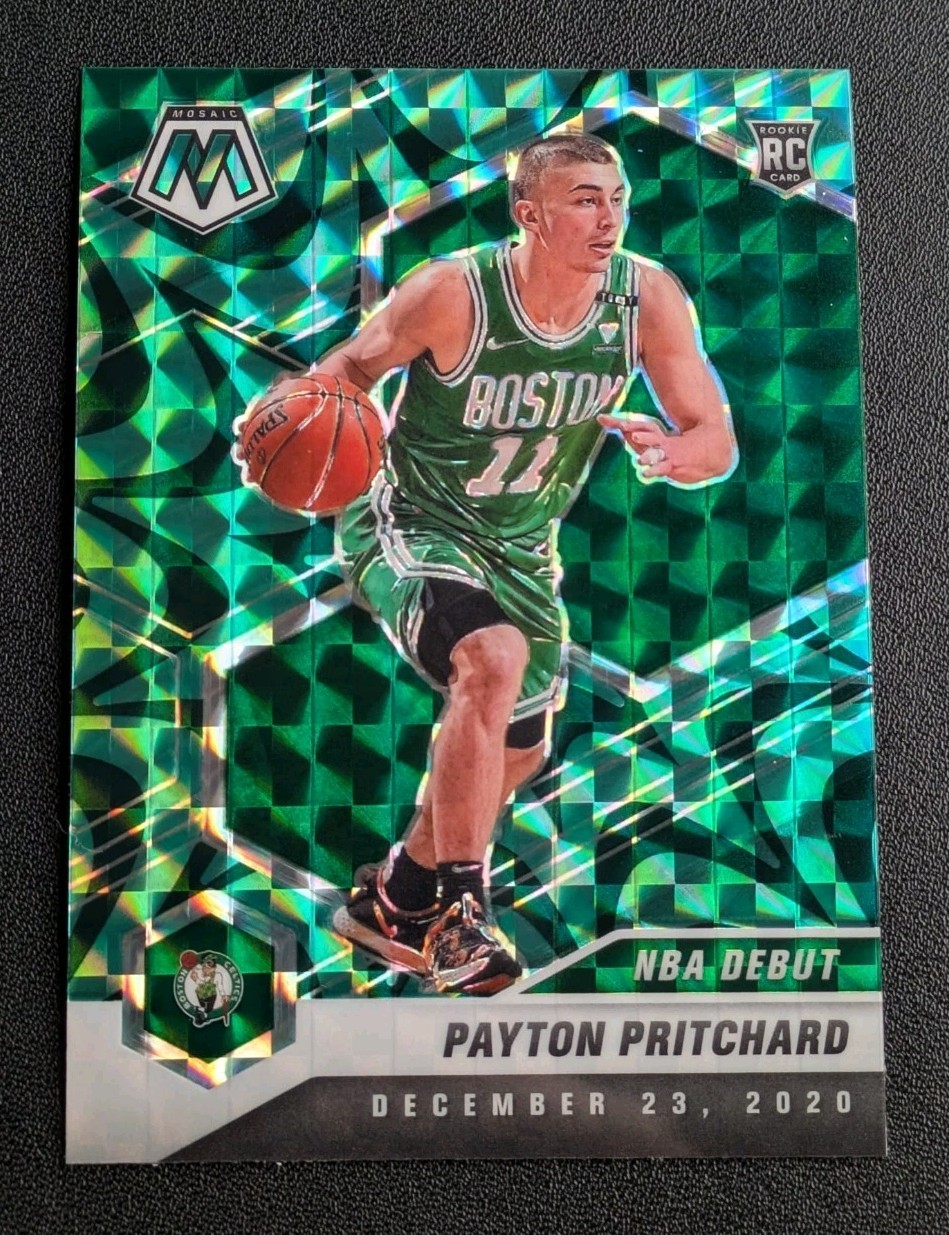 2020 Panini Mosaic Payton Pritchard #269 Rookie Debut Green Reactive Celtics