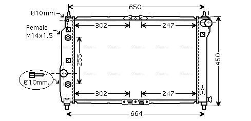 DWA2068 AVA Radiator FIT CHEVROLET AVEO (2003) 1.4