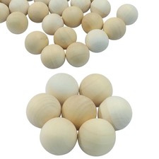 120 Pack 1 Inch/ 25mm Small Natural Wooden Balls Unfinished Round Wood Craft Sph