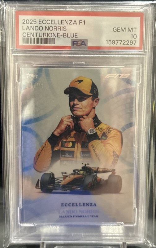 2025 ECCELLENZA F1 Lando Norris Centurione-Blue /99 Graded PSA 10