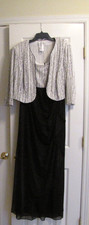 Formal Black and Silver Glitter Formal Dress/David's Bridal 18W