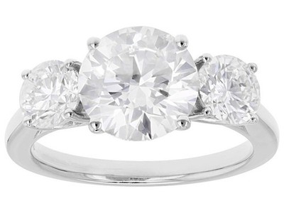 Weiße Lab-Diamant E-F VS2 925 Sterling Silber 3-Steine Brautschmuck Ring