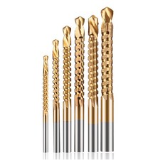 6PCS Twist Drill Bits High Steel Titanium Saw Bits Serrated Drill Bit Wood Set