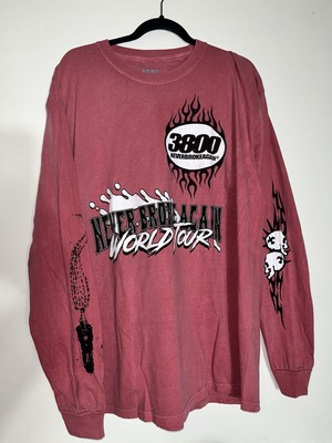 Playboi Carti x NBA Youngboy 3800 Tour Red Long Sleeve Shirt Size XL