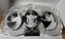 Mikasa Princess Triple Oval Frame 13 1/4  Lead Crystal 3 1/2  x 4 1/2  Photos