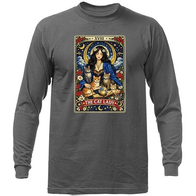 Vintage Cat Lady Tarot Shirt Witchy Gothic Mystic Cat Mom Long Sleeve Shirt