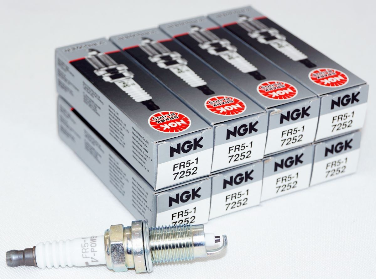 Set of 8 Genuine NGK 7252 FR5-1 V-Power Spark Plugs