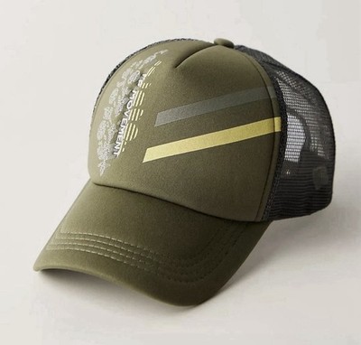 Free People Movement Trail Runner Trucker Hat Olive Green NWOT Adjustable