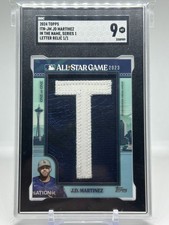 2024 Topps JD Martinez In The Game Series 1 Letterman Relic “T” SGC 9