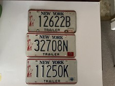 Three  New York State Liberty Trailer License Plates