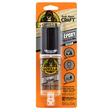 Gorilla Glue Clear Epoxy Syringe Bonds Steel, Aluminum, Wood, Ceramic, Tile, Pls