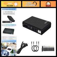 Mini UPS Battery Backup 10400mAh, Surge Protector, POE, USB Output for Router, M