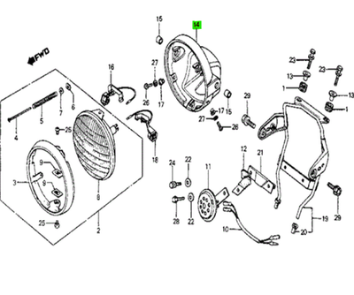 Honda Cb250 Nighthawk 250 Headlight Bucket Case 91-08 for sale