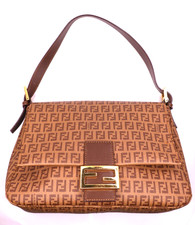 Fendi Brown Zucchino Coated Canvas Mama Bag
