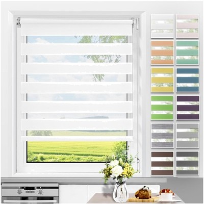 Doppelrollo Klemmfix Lichtdurchlässig Verdunkelnd Fenster Tür 45x150cm
