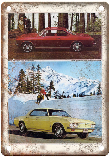 Insegna Vintage 1966 Corvair Auto Ad Look Retrò Riproduzione Metallo AM807 - Foto 1 di 2