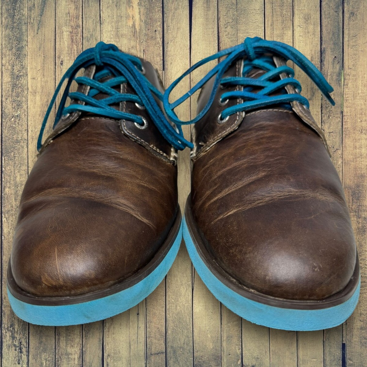 Sperry Top Sider Mens 8 M Dark Brown Leather Oxfords Blue  display picture 2