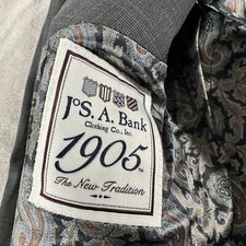 JOS. A BANK Gray Plaid Wool SUIT jacket Mens 52R Tradional fit