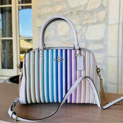 Coach Lillie Carryall With Ombre Quilting Crossbody Bag Satchel Chalk Multi NWT