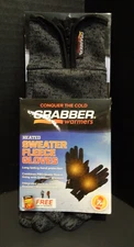 Grabber Warmers Conquer the Cold Sweater Fleece Gloves S/M - Gray + Free Warmers
