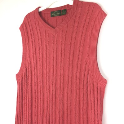 Coral Cable Knit Pima Cotton V-Neck 