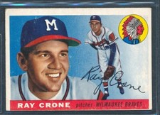1955 Topps #149 RAY CRONE Milwaukee Braves ~   VG