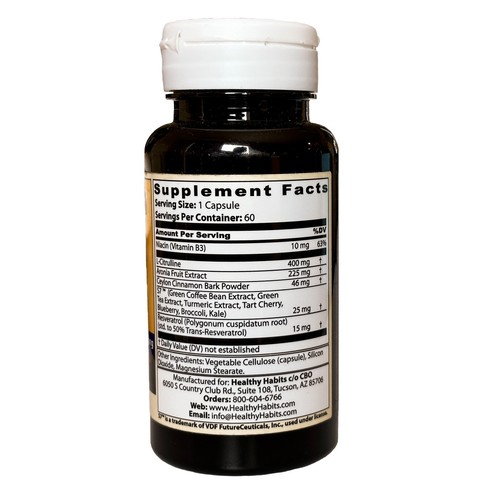 Nitric Oxide Precursor for men for healthy blood flow 60 cap L-Citrulline based - Picture 2 of 3