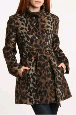 Centigrade Soft Wool Blend Leopard Print Women s Coat Size 1X Classic Neutral 