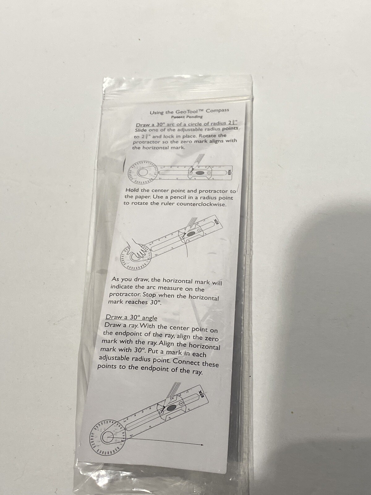 GeoTool Compass by ETA Cuisenaire School Student Math Ruller New In