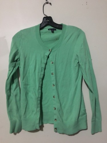 Gap Cotton Blend Green Cardigan Sweater 