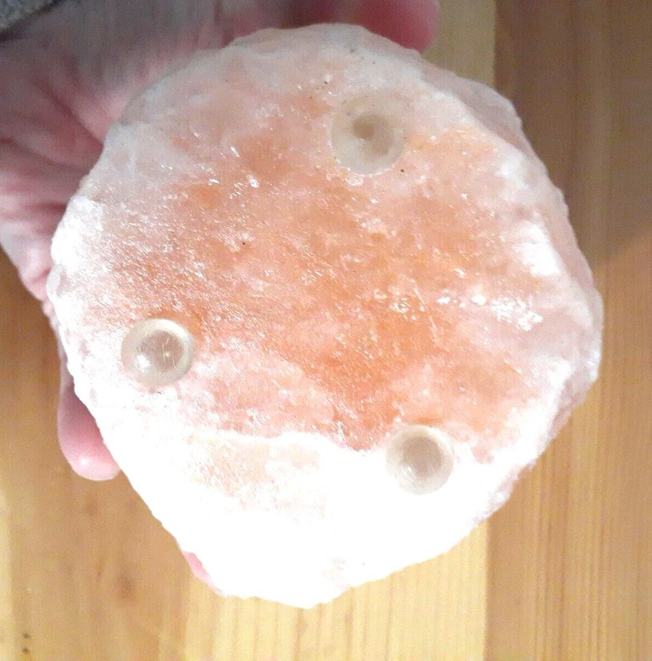 Candelabro votivo terapéutico melocotón rosa del Himalaya natural sal de roca de 3 1/2" Foto 4 de 4