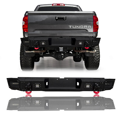 Vijay For 2007-2013 Toyota Tundra New Steel Rear Bumper With LED Lights&D-Rings