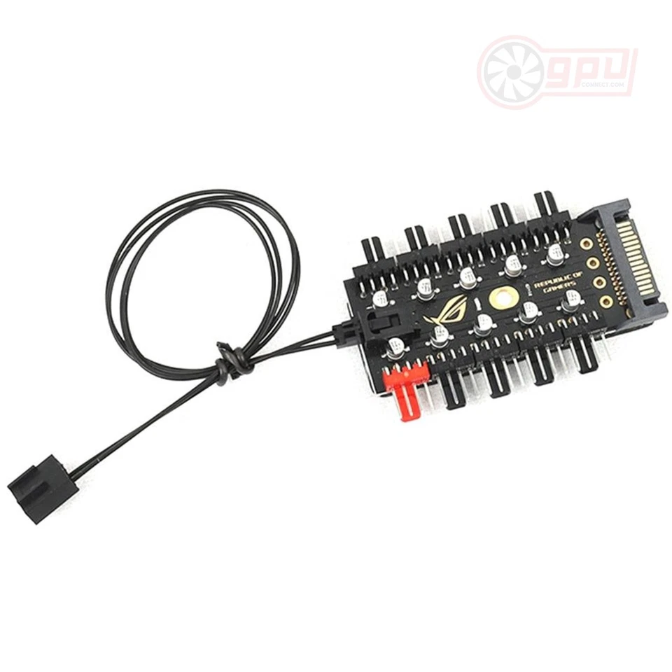 Fan Controller HUB SATA 10 Way Powered Fan Splitter 4 Pin PWM Cooler Speed - Image 3 of 3