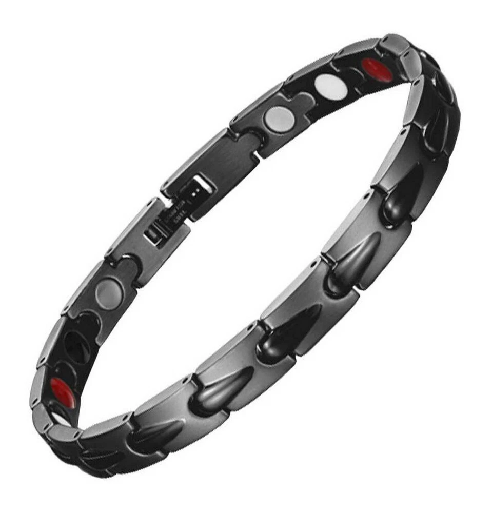 Womens Black Titanium Magnetic Therapy Bracelet Medical Magnets