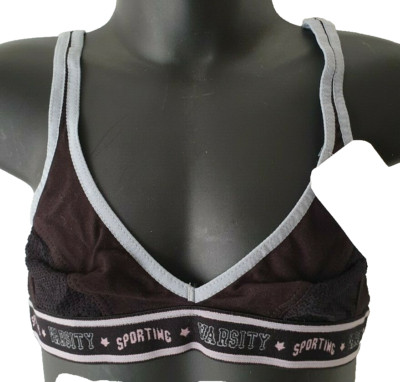 BNWT Girls Sz 70B AUS 7B Absorba Brand Black Adjustable Soft Sport Bra Style Top