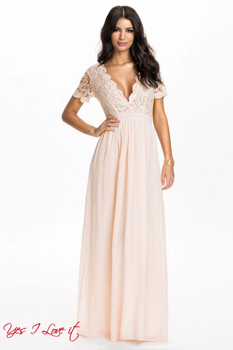 Scalloped lace maxi dress cheap