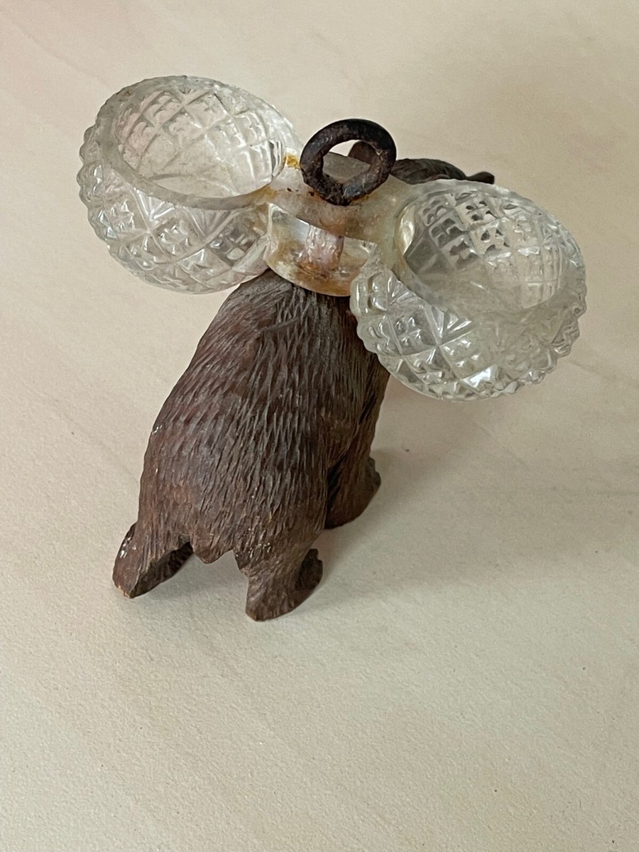Ours skieur en bois sculpté Forêt Noire du XIXème siècle