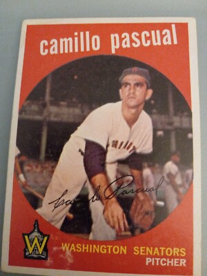 1959 Topps #413 Camilo Pascual  - EX no stains no marks pretty nice card