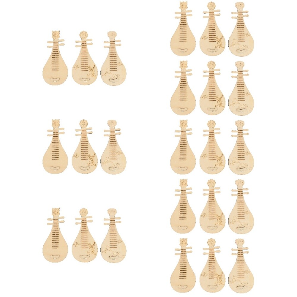 24 Pcs Wood Painting Musical Instrument Child DIY Lutes Supplies