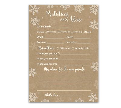 SNOWFLAKES Prediction and Advice Cards - Pack of 25 - WINTER Wonderland Gende...