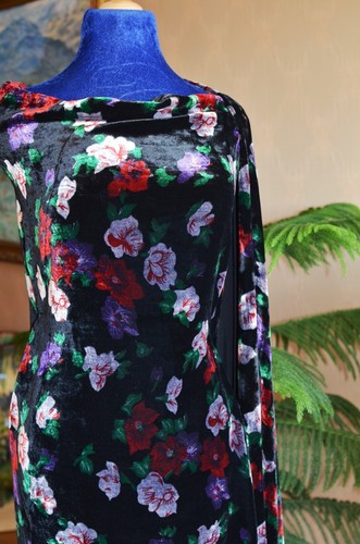 2.6 yd/ Vintage Mulberry Silk velvet fabric Luxury Oriental cloth Uzbek textile - Picture 6 of 8