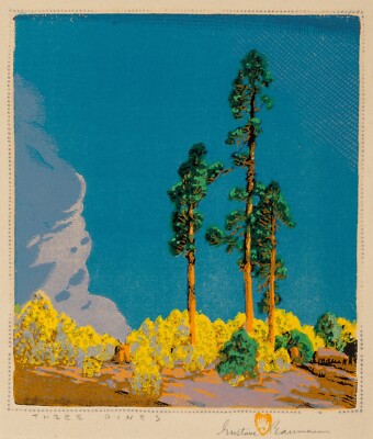 Gustave Baumann: Three Pines 22x30 Archival Quality Fine Art Print