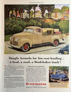 1946 Studebaker Trucks Hauling Low Cost You Can Trust Half Ton Coupe VTG Ad